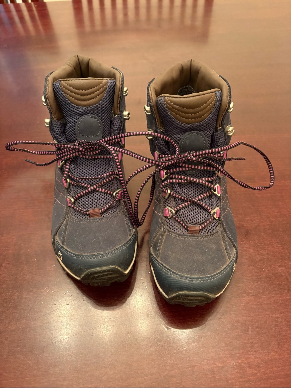 Women’s Oboz Waterproof Hiking Boots - Navy with Brown Accents
